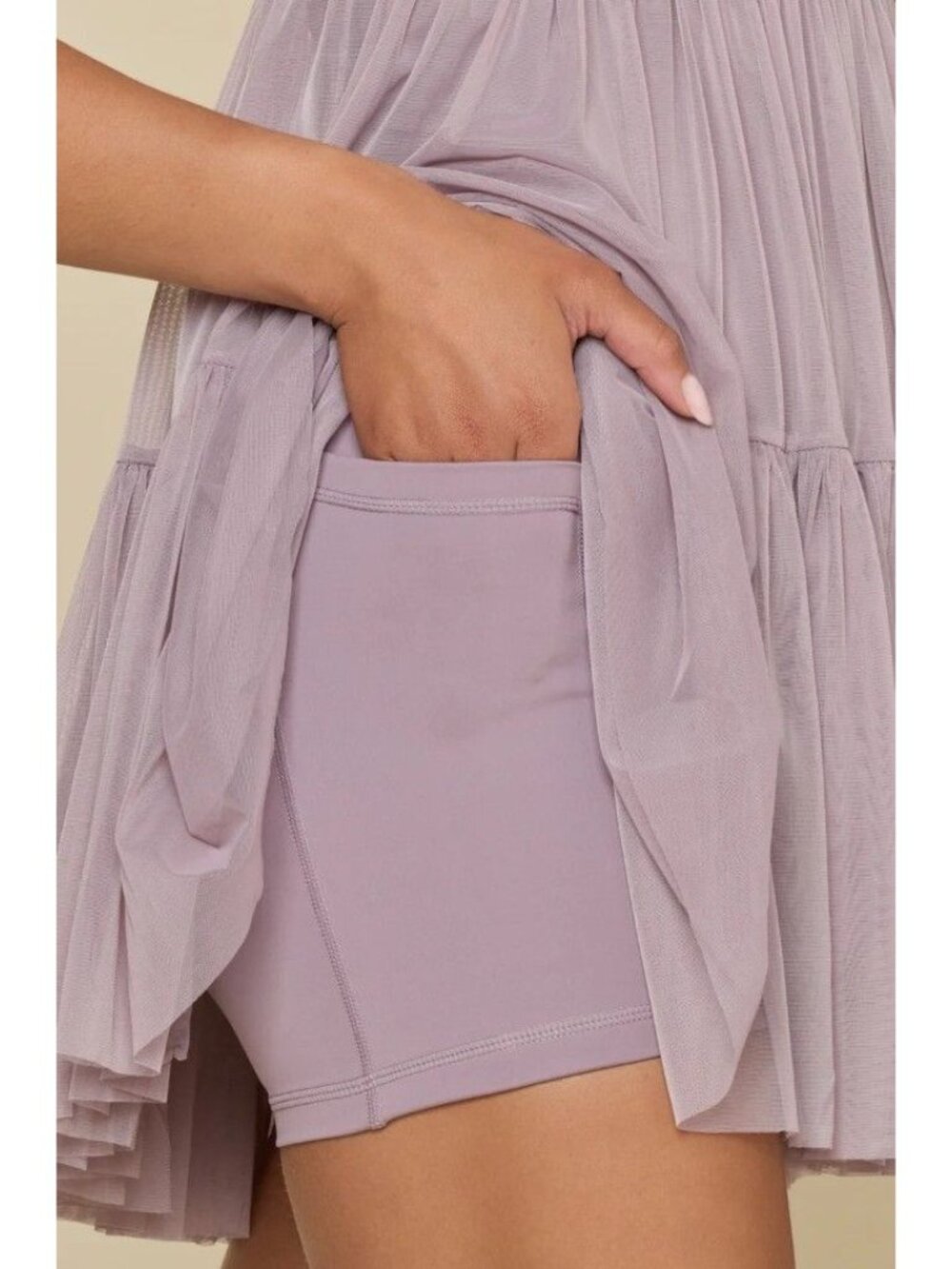 Popflex Pirouette Babydoll Dress Stretch in Dusty Mauve Size L NWT - Picture 2 of 5